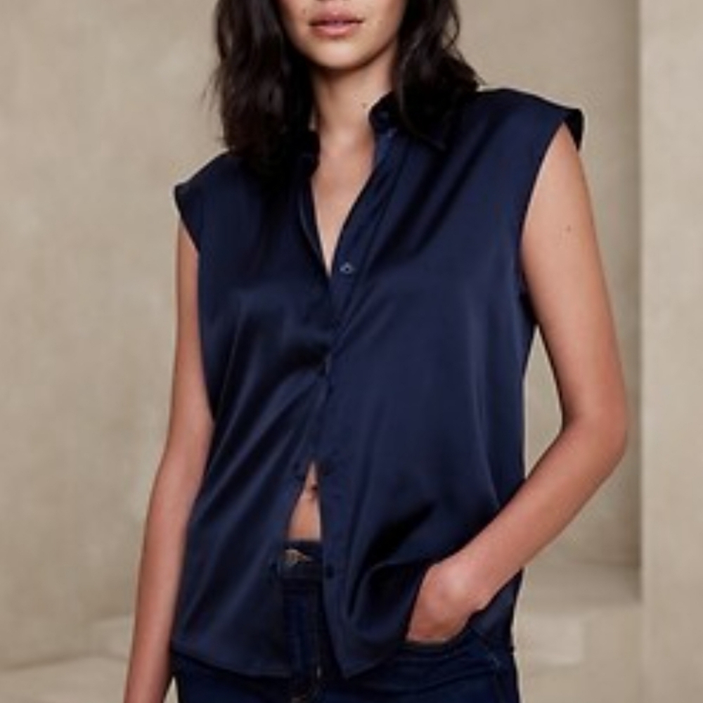 Banana Republic Sleeveless Satin Top